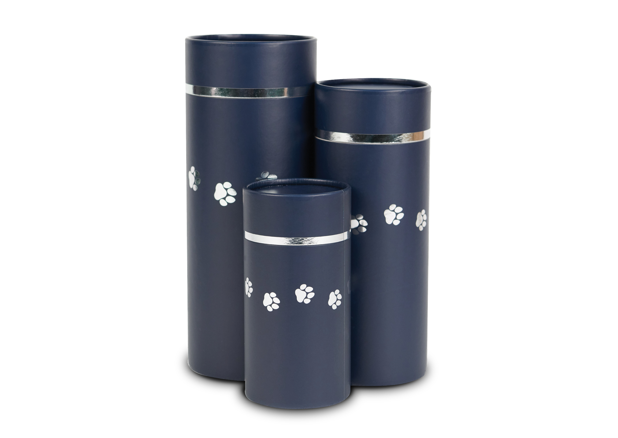 Blue Scattering Tube Urn with Paw Prints Image