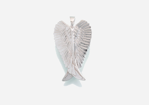 Angel Wings Pendant - Antique Silver Image