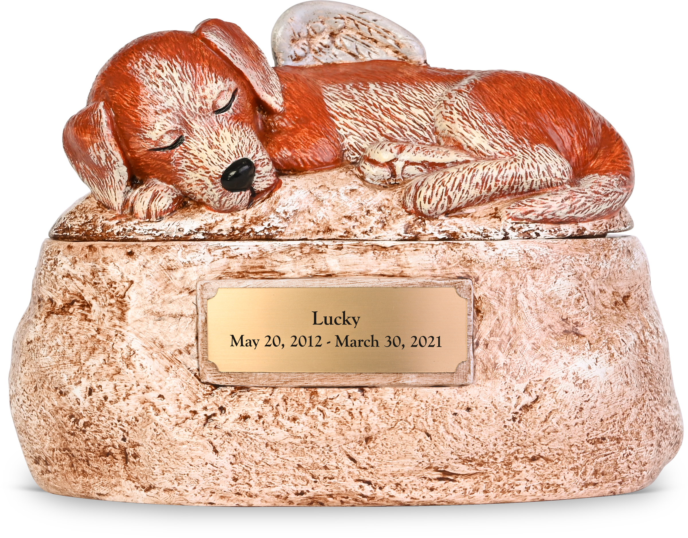Peaceful Pet Urn - Standard Colour with Nameplate - Dog Image