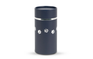Blue Scattering Tube Urn with Paw Prints-image