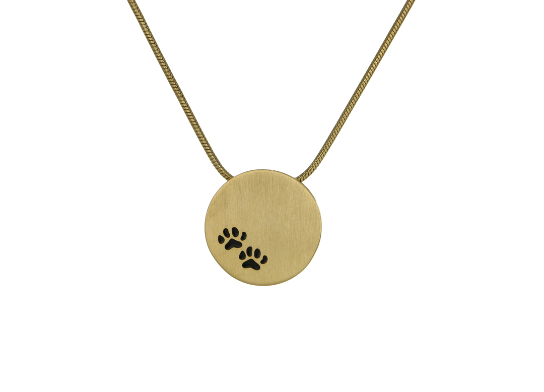 Round Pendant with Paws- Bronze-image